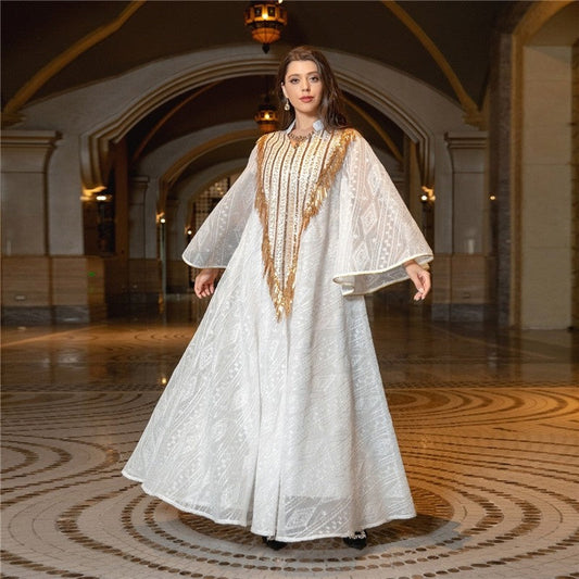 Muslim Evening Embroidered Sequin Abaya