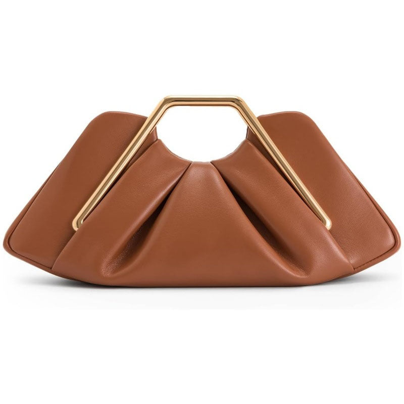 Minimalist Cloud Ruched Evening PU Leather Handbag