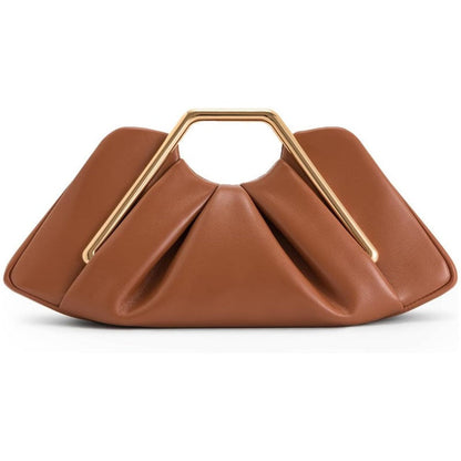 Minimalist Cloud Ruched Evening PU Leather Handbag