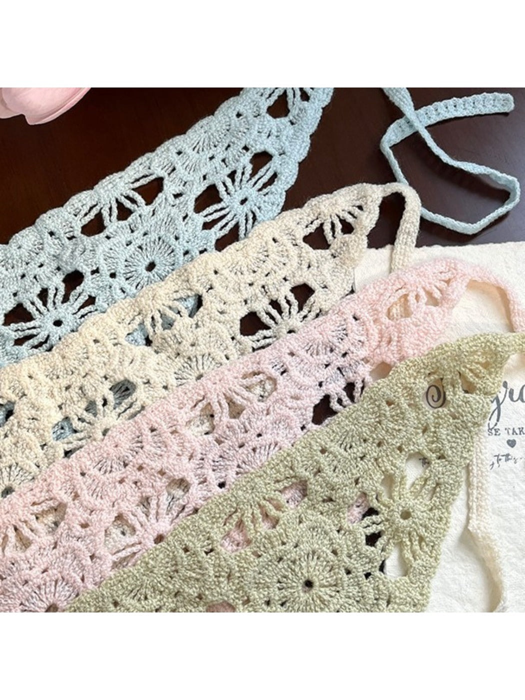 Haila - Boho Style Hollow Crochet Triangle Headscarf