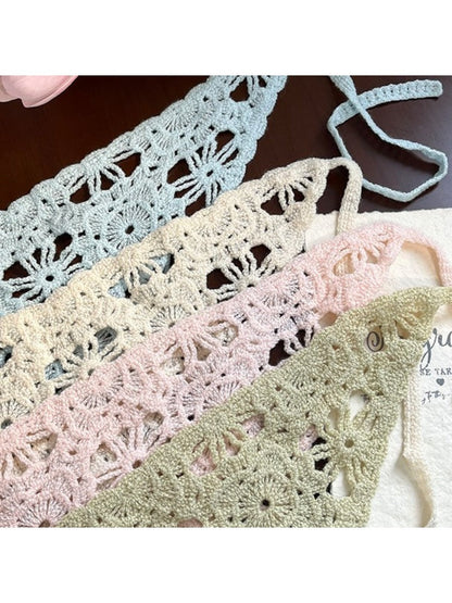 Haila - Boho Style Hollow Crochet Triangle Headscarf