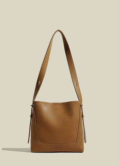 Commuter Bucket Bag Genuine Leather Minimalist Design