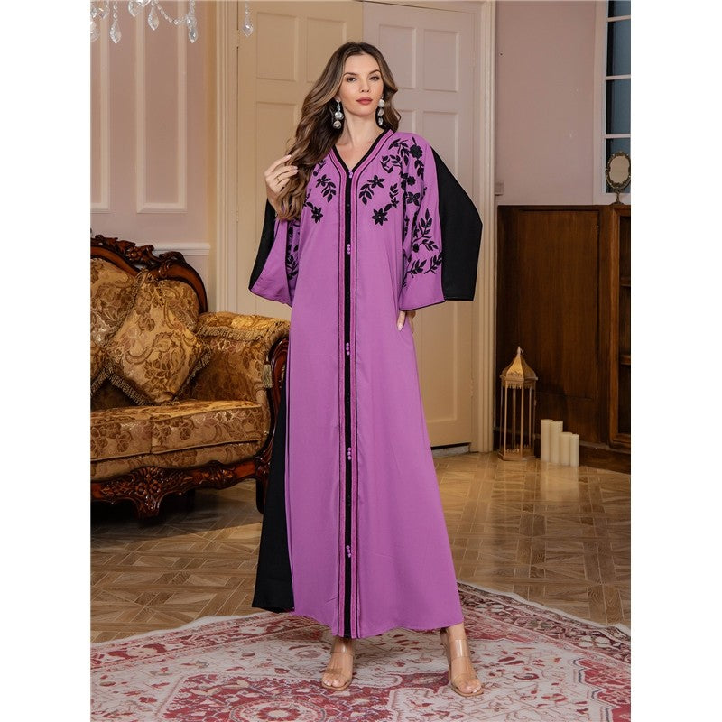 Embroidered Tribal Abaya Robe