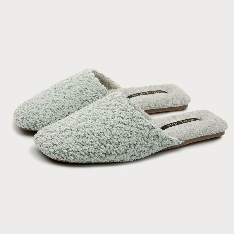 Elegant Soft Solid Color Warm Indoor Slippers