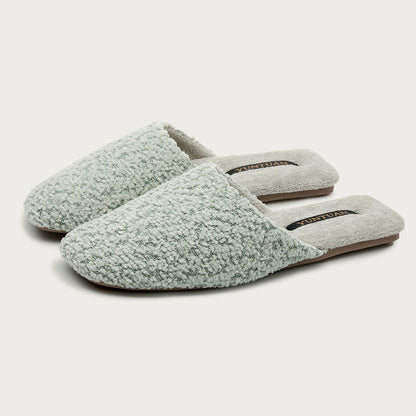 Elegant Soft Solid Color Warm Indoor Slippers