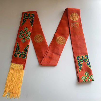 Unisex Tibetan, Nepalese, Tibetan-Style Costume Embroidery, Ethnic Minority Tibetan Robes, Tibetan Skirts, Fringed Belts, Waist Ornaments