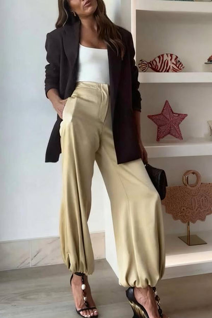 City Phantom Button Up Long Sleeve Lapel Loose Blazer