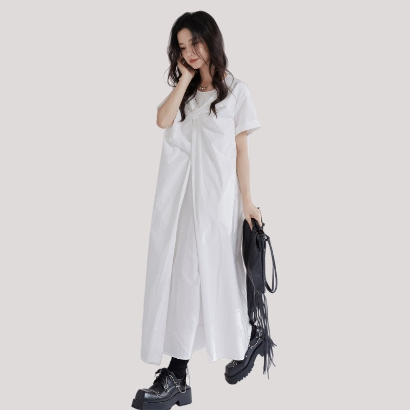 Solid Color Loose Fit Dress