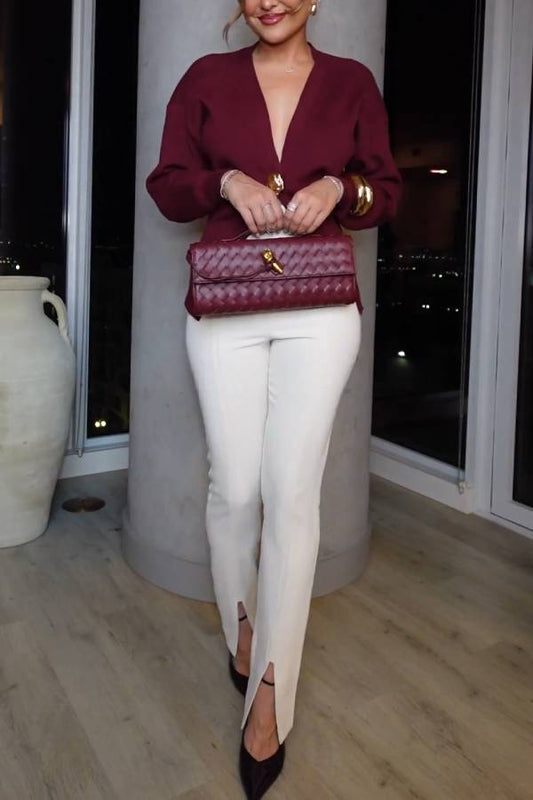 Slit Flare Slim Fit Pants