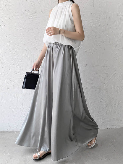 Wide Leg Loose Solid Color Casual Pants Bottoms
