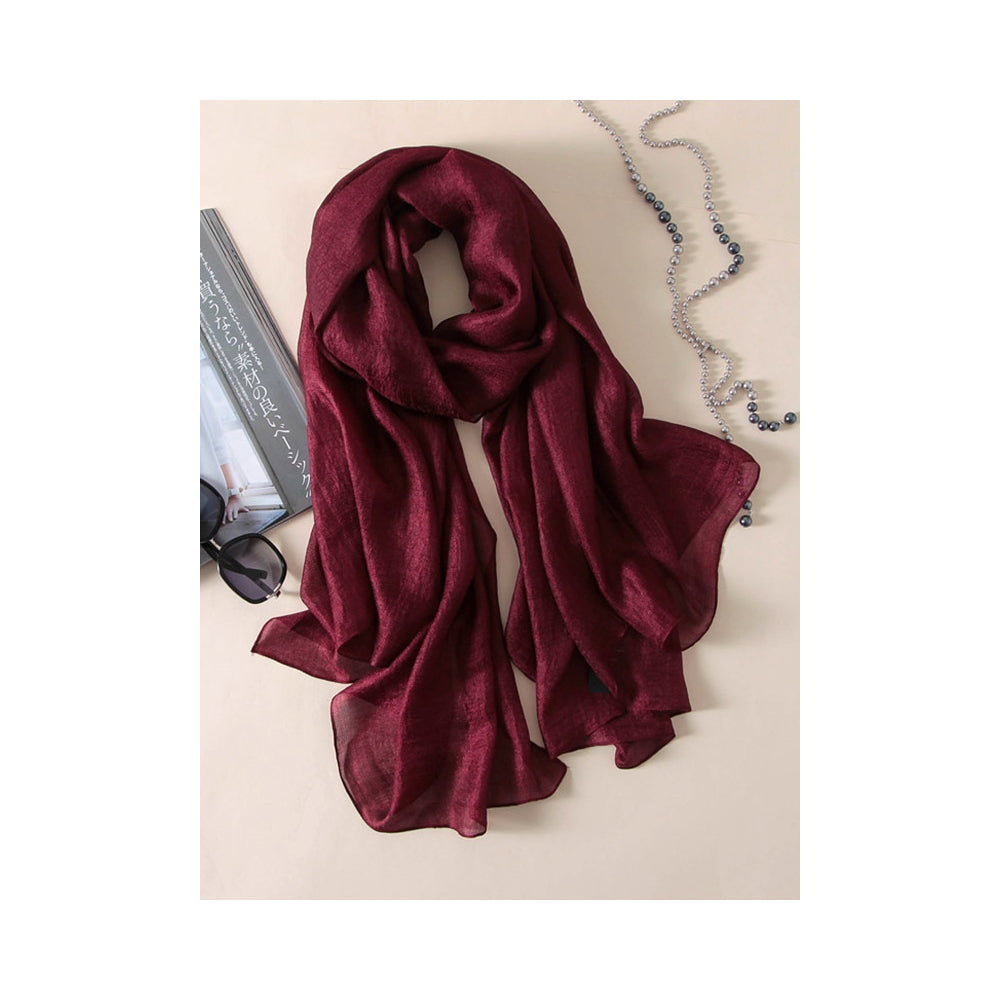 Casual Solid Color Keep Warm Sun Protection Silk Shawl&Scarf