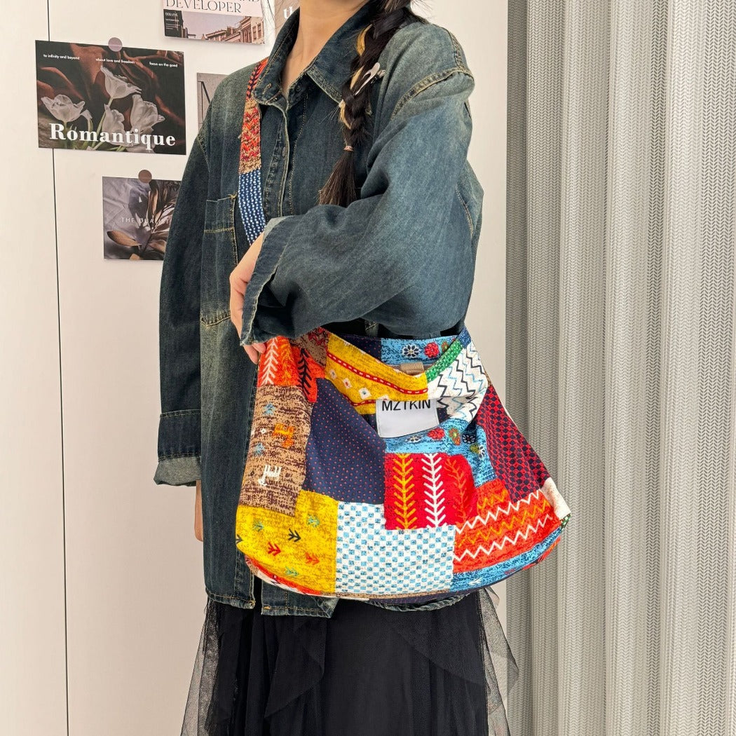 Cosbai - Patchwork Crossbody Bag - Large &amp; Unique