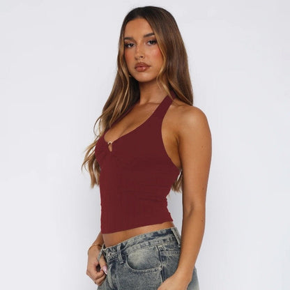 Metal Buckle Hollow Out Necklace Vest