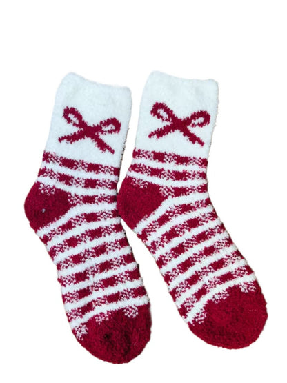 Rufia - Stripe Thickened Mid-calf Socks with Bow Patterns – 6 Colors