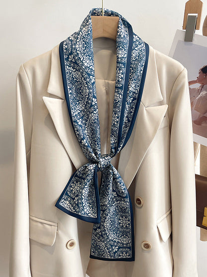 Contrast Color Floral Printed Hair Band Scarf