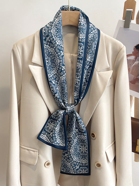 Contrast Color Floral Printed Hair Band Scarf
