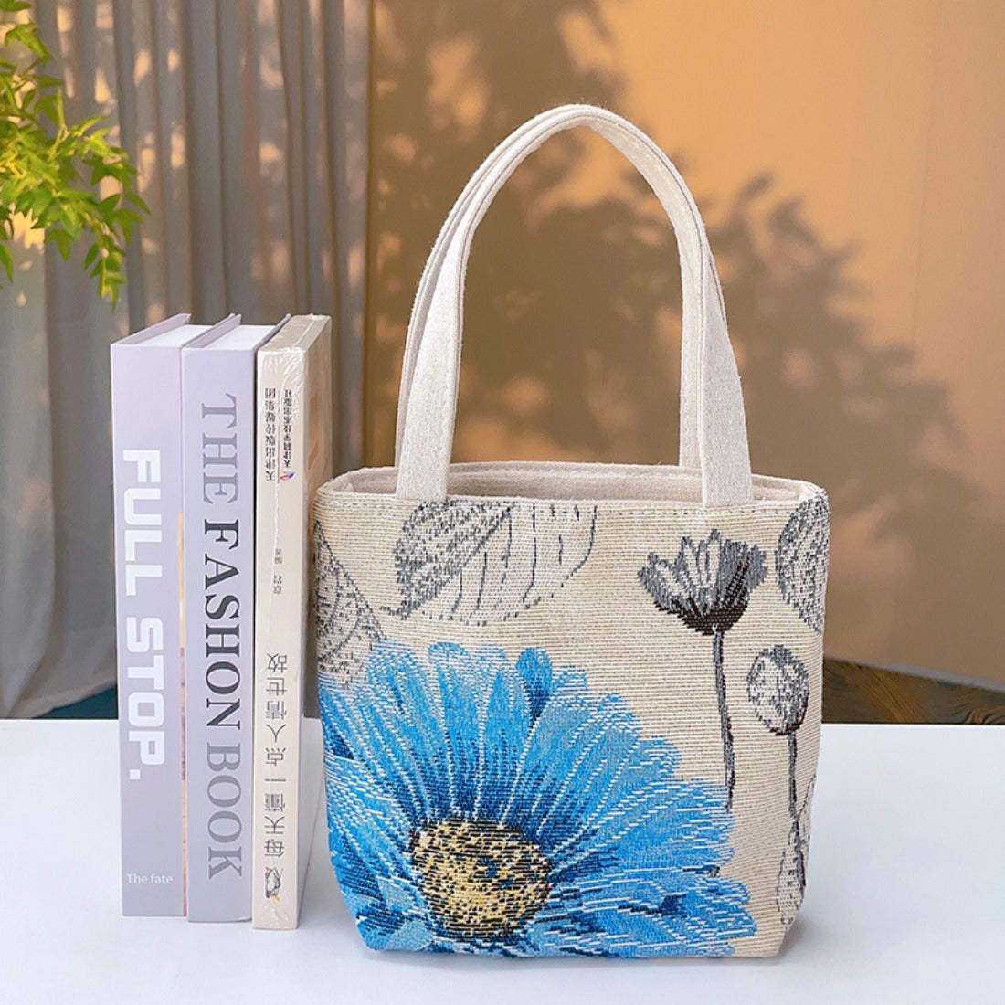 Cosbai - Embroidered Canvas Handbag