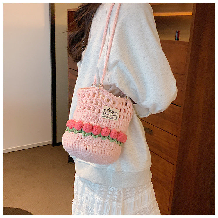 Crochet Granny Square Bag Tulip Wool Packet
