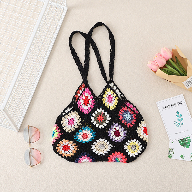 Crochet Granny Square Bag Ethnic Pattern Bag