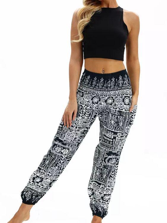 Printed Belly Dance Pants Women Loose Casual Yoga Pants