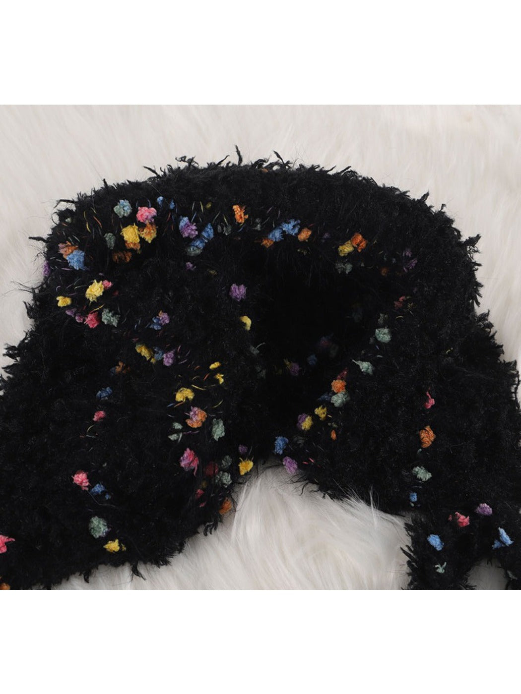 Haila - Colorful Bean Decoration Knitted Beanie with Braided Detail