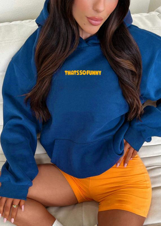 Fleece Hooded Pullover For Women With Bold Print