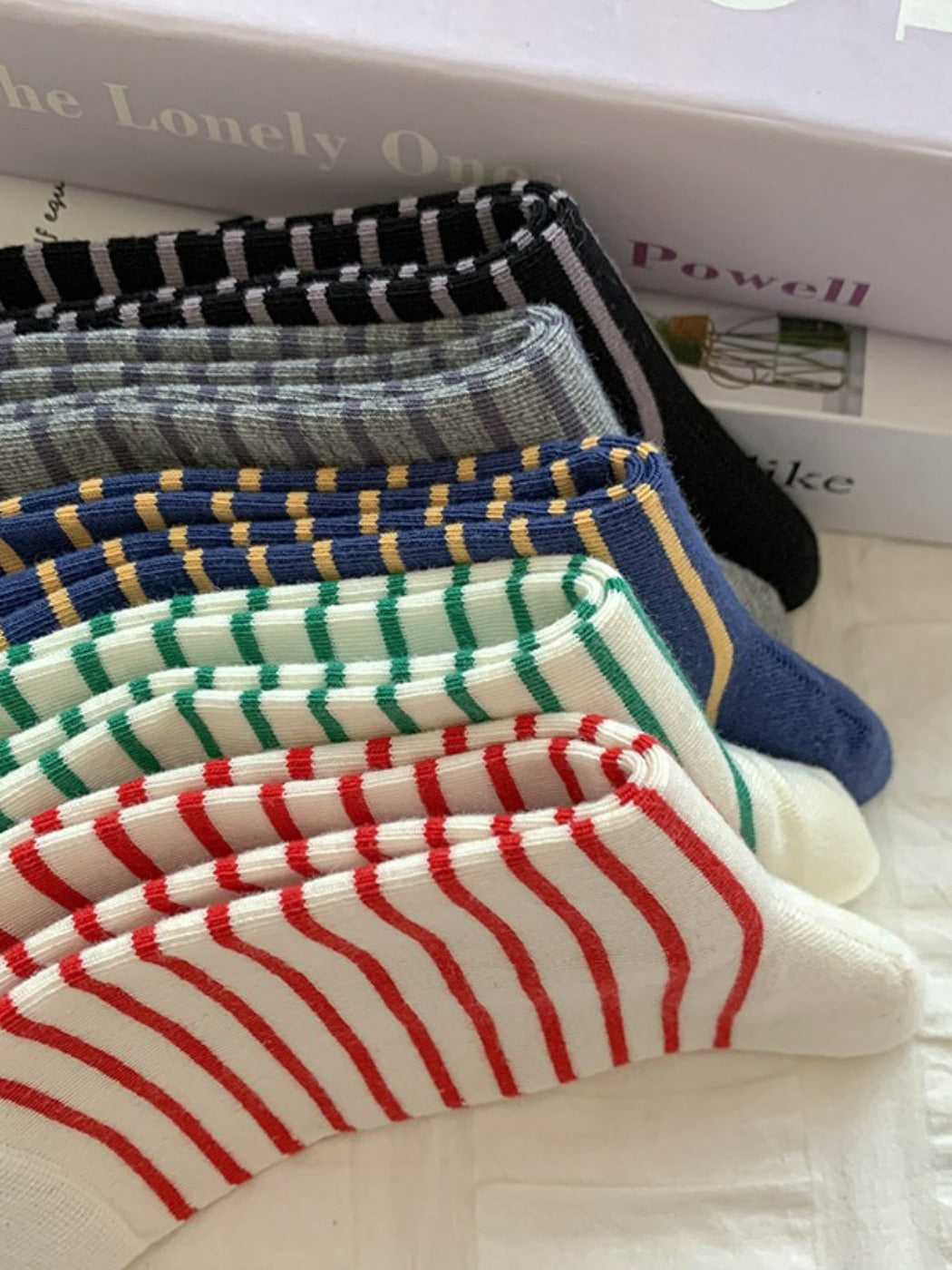 Rufia - Stripe Color-Block Mid-Calf Capsule Socks