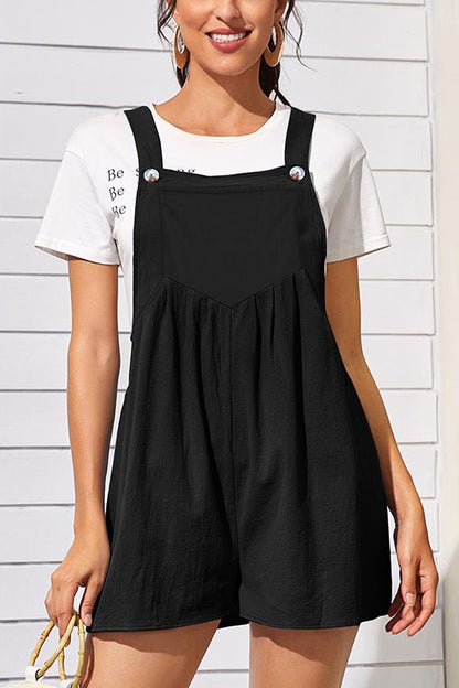 Cotton and linen loose casual one-piece wide-leg shorts
