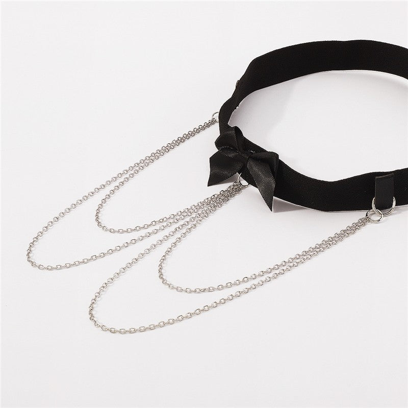 Chic Bow Chain Tassel Anklet