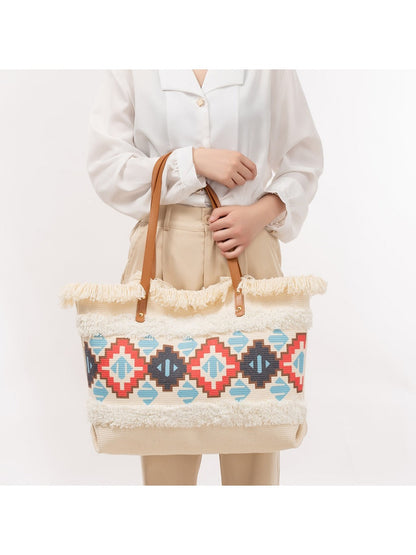 Cosbai - Boho Fringe Tote Bag