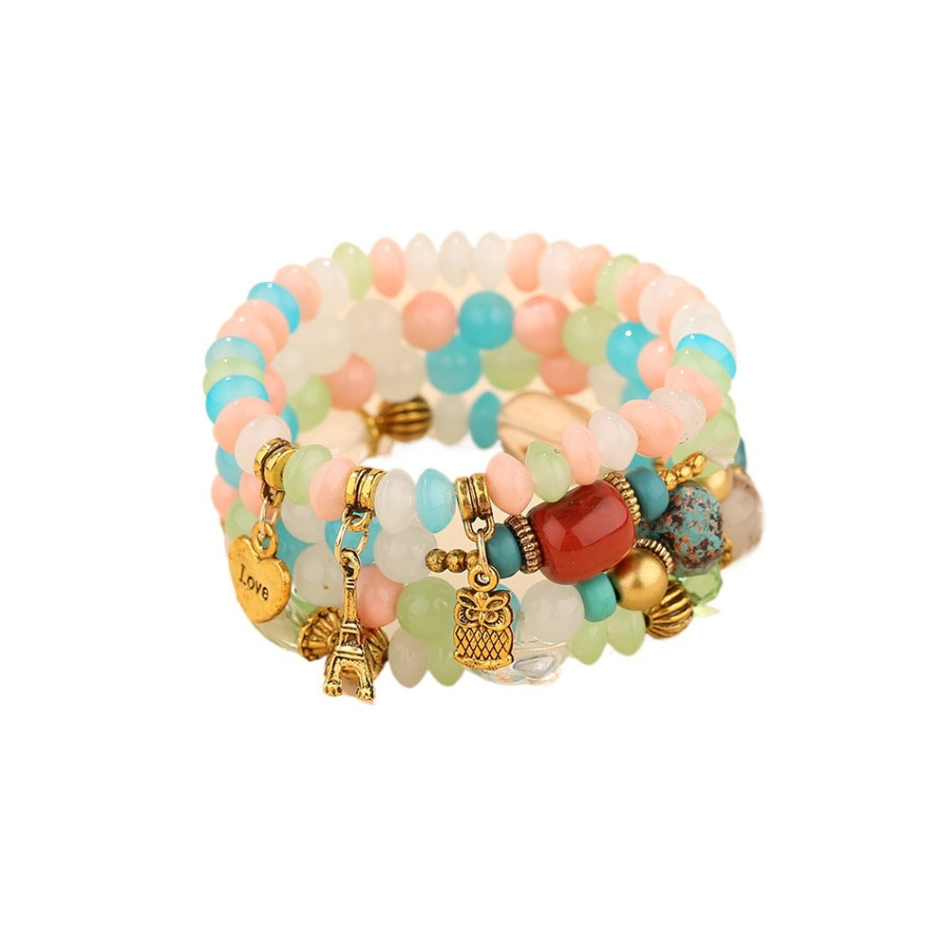 Bauai - 4-in-1 Stylish Charm Stackable Bracelet Set With Pendants