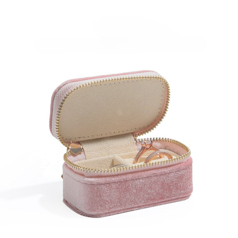 Solid Color Plush Portable Jewelry Set