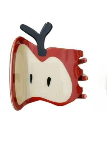 Beau - Red Apple-shaped Hair Clip of Cute &amp; Playful Style