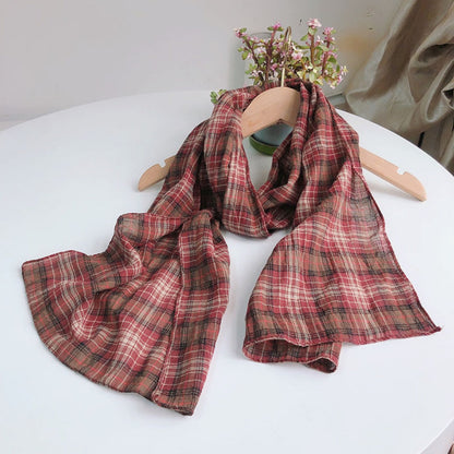 Scarvii - Vintage Plaid Striped Scarf