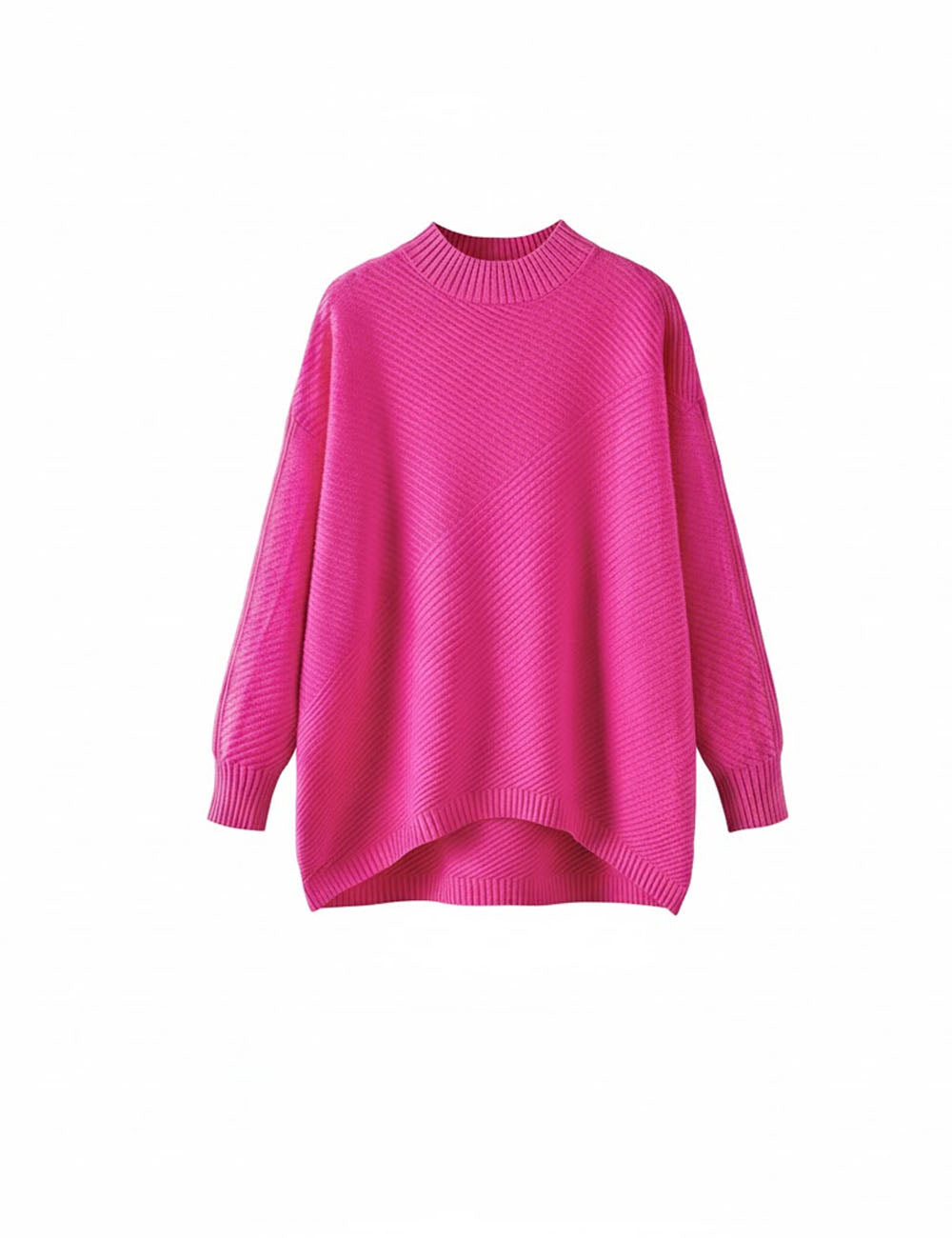 Retro Mock Neck Oversized Pullover Knit Sweater