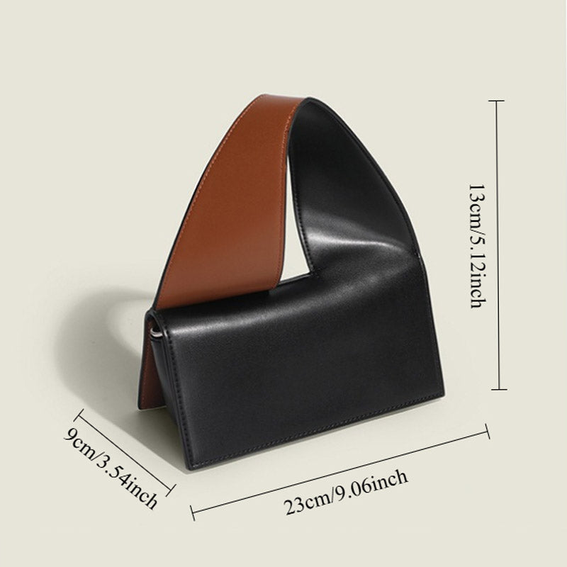 Color Block Twisted Square Tote Shoulder Bag