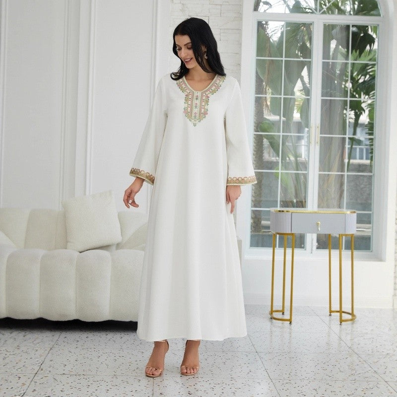 Lace Trim Abaya Robe