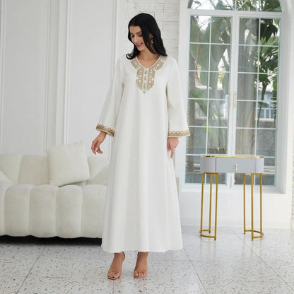 Lace Trim Abaya Robe