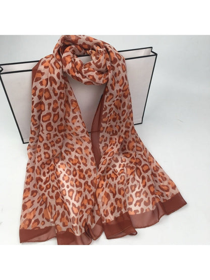 Scarvii - Chiffon Scarf with Leopard Print