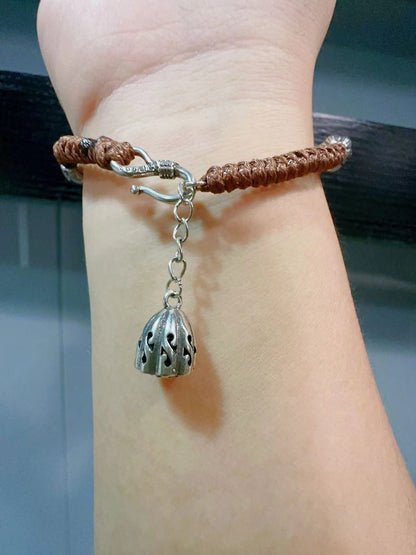 925 Sterling Silver Six-Character Mantra Transfer Beads Heart Sutra Lovers Bracelet