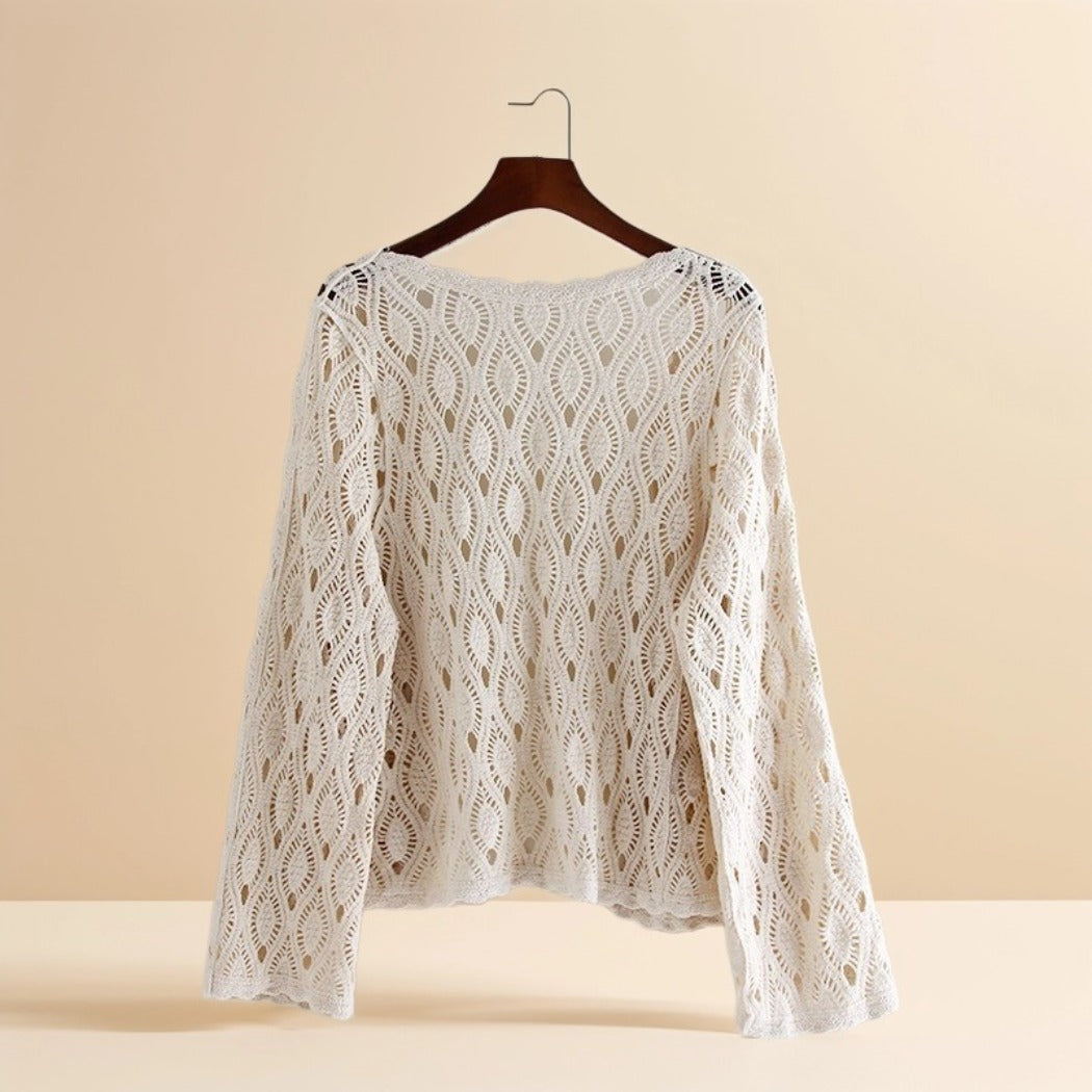 Crosa - Diamond Crochet Cardigan – All-Season Lace Cover-Up