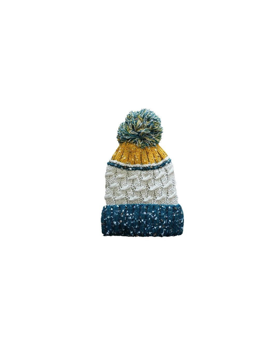 Haila - Speckled Knitted Beanie with Pompom