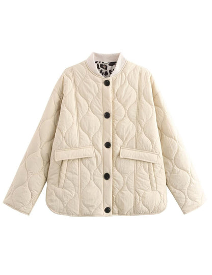 Casual Quilted Button Down Padded Coat