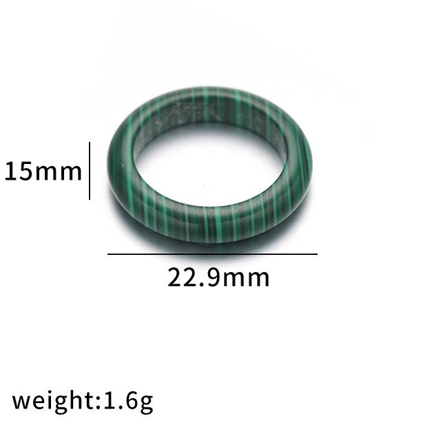 Simple Natural Stone Single Rings
