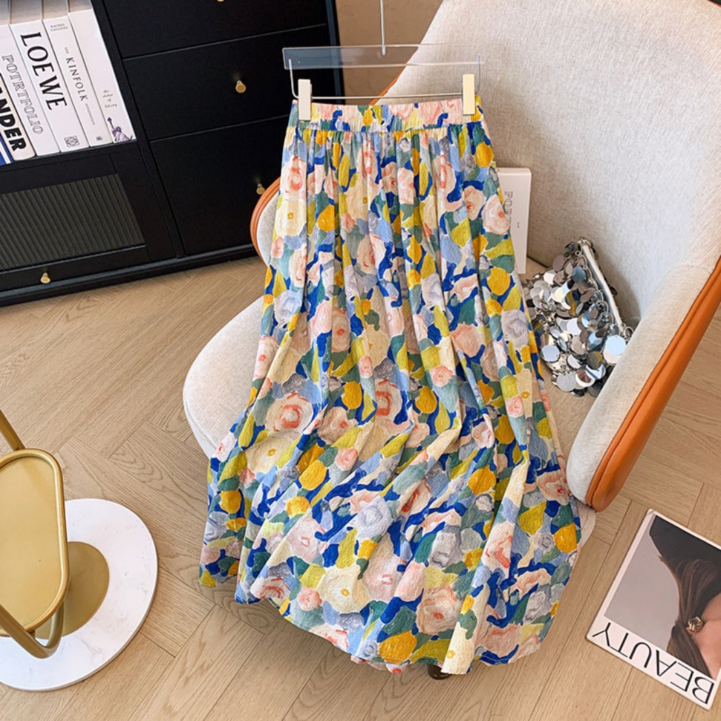 Troposa - Monet Floral A-Line Skirt - Charm &amp; Elegant