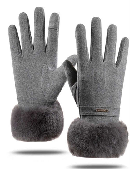 Winter Soft Windproof Thick Fleece Thermal Gloves