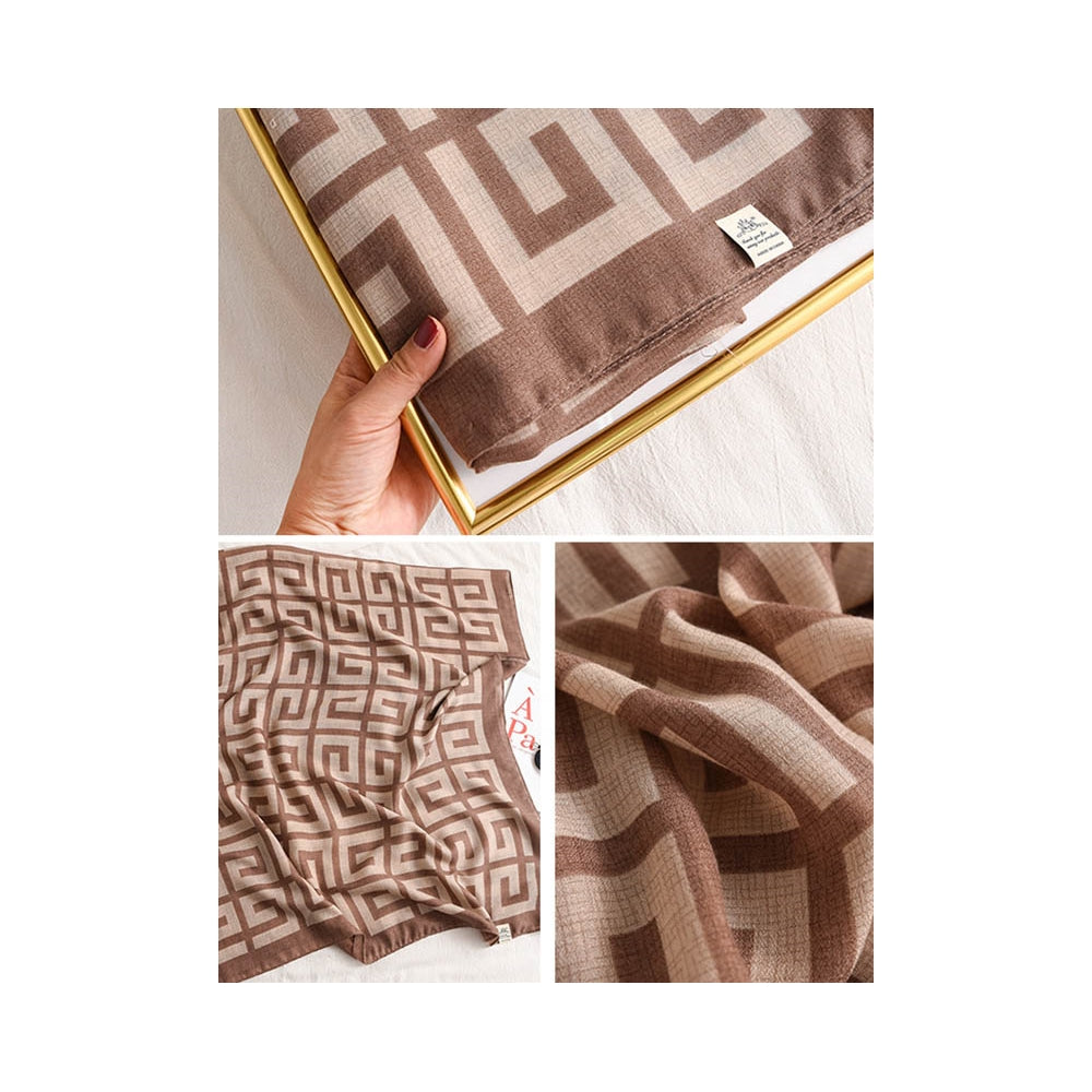 Stylish Printed Warm Sun-Proof Silk Scarf
