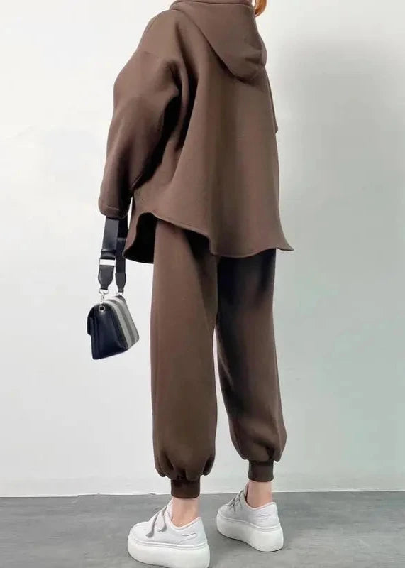 Hooded Lounge Set Cotton Soft Oversized