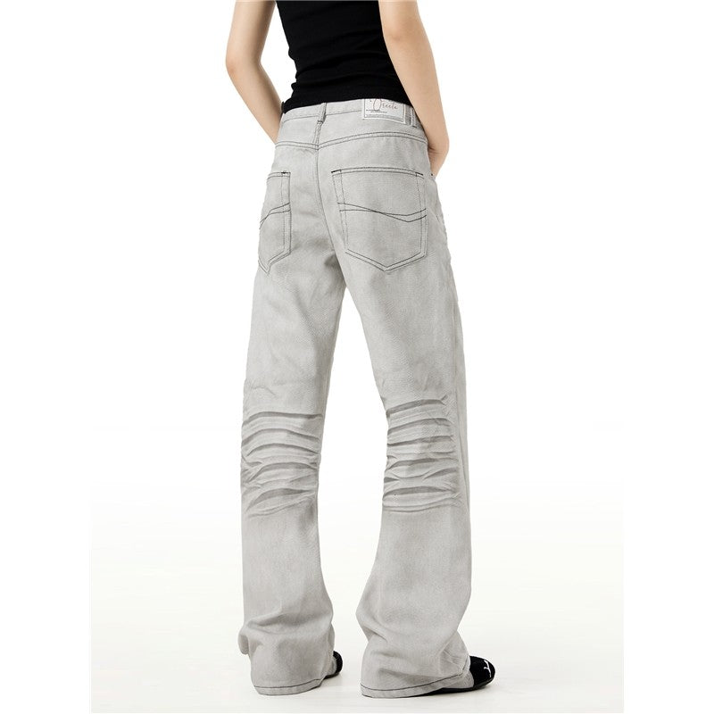 Vintage Cat Whisker Flared Jeans Slim Fit