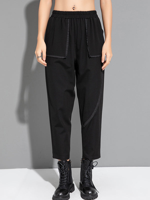 Harem Pants Ninth Pants Solid Color Split-Joint Casual Pants Bottoms Ninth Pants
